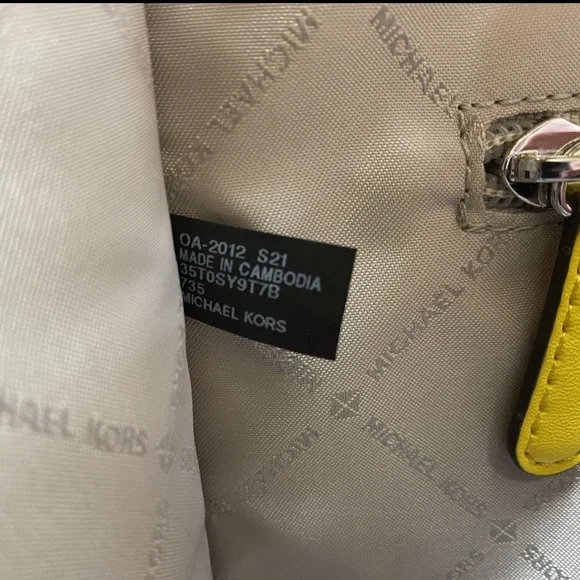 Michael Kors Kenly Large Signature Tote Bag White Yellow Citrus - Picture 10 of 10